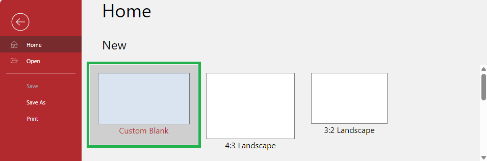 Custom Blank on the Home Screen Custom Blank on the Home Screen
